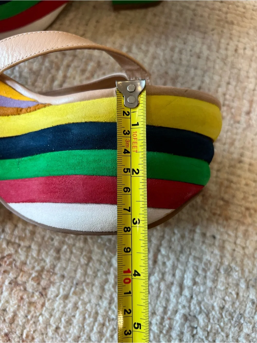 Jeffrey Campbell Rare “Salvatore” Platform Sandals in Rainbow Stripe - size 9